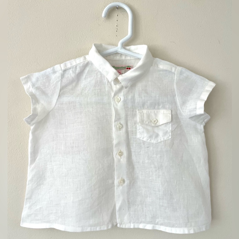 Bonpoint Paris girls white button up 12 months